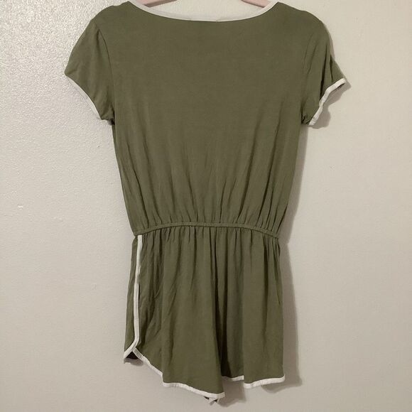 Forever 21 Olive Green Lightweight Slouchy Stretch Romper Small - Picture 7 of 14